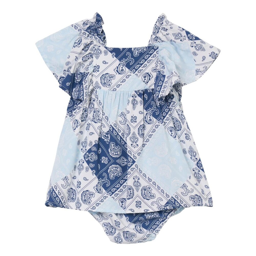 Baby Girl's Wrangler Ruffle Short Sleeve Blue Dress